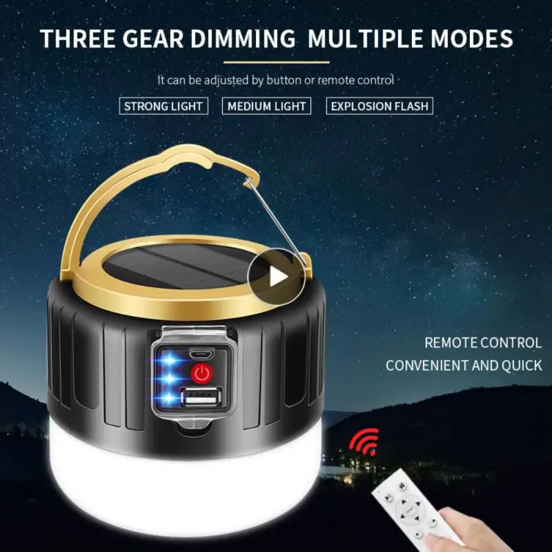 

Night Market Lamp Mobile Remote Control Lanterns Emergency Lights Energy-saving Usb Solar Led Camping Light For Outdoor Portable