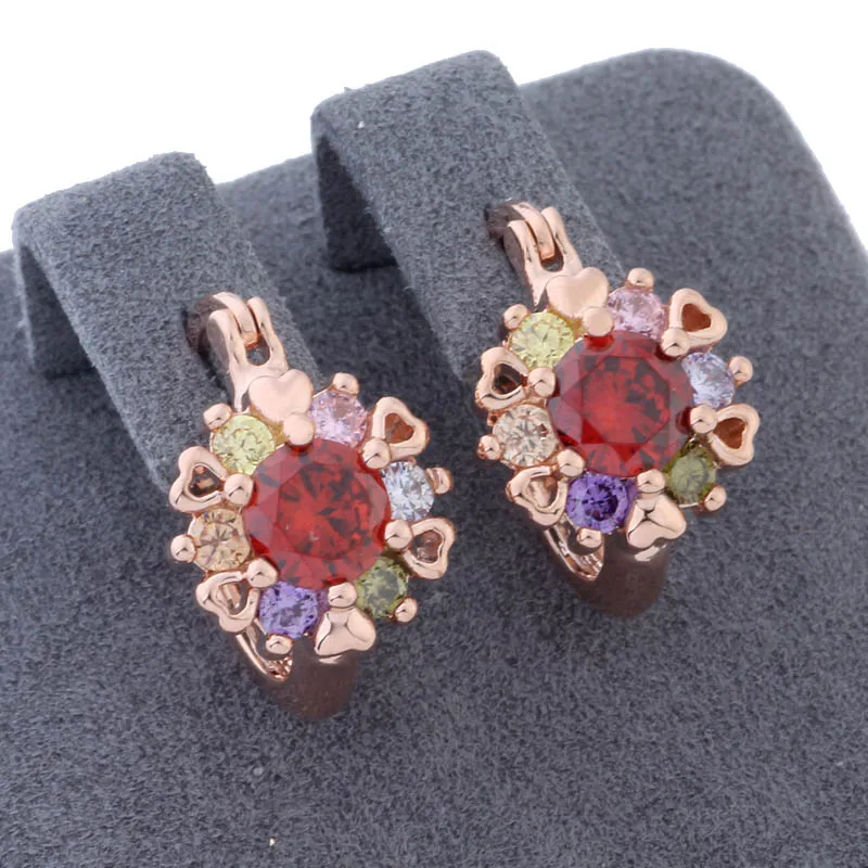 

Женские серьги из розового золота 585 пробы, с натуральным Цирконом