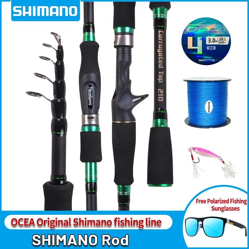 

Shimano Carbon fibre Steel Rod Carbon Spinning Casting Fishing Rod with 2.1m/2.4m/2.7m/3.0m Baitcasting Rod for Bass Pike Fishin
