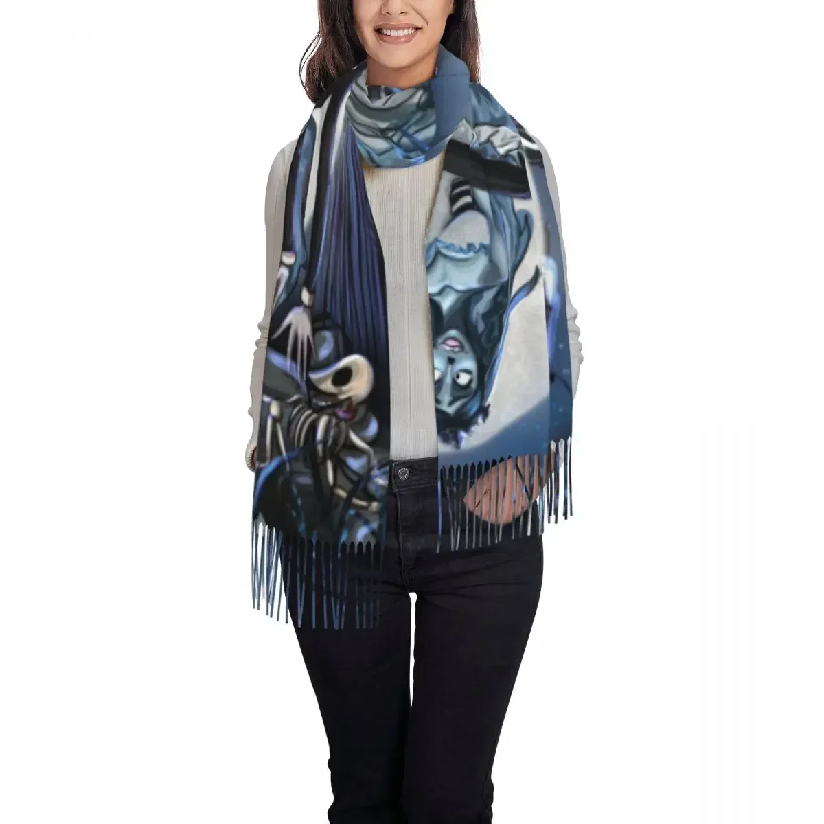 Шарф для невесты Эмили и шарф женщин длинный зимний теплый с кисточками унисекс