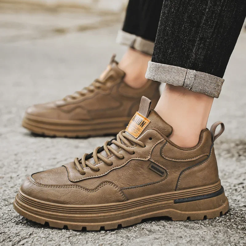 Мужская обувь повседневная из искусственной кожи для мужчин модные кроссовки на