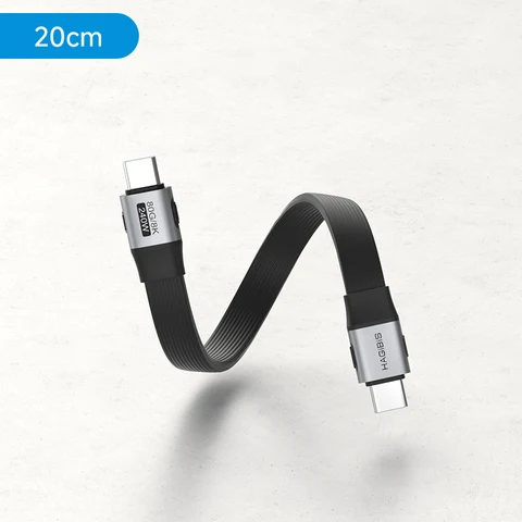 Hagibis Короткий полнофункциональный кабель USB C к USB C Кабель USB4 V2 Date 80 Гбит/с 8K PD 240 Вт Шнур для Thunderbolt 4/5 iPhone Laptop SSD