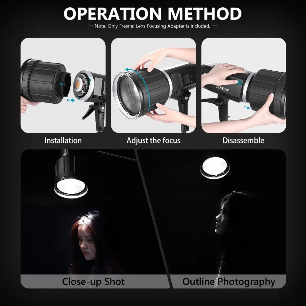 Aputure Fresnel 2x фокусирующий адаптер прожектор Bowens крепление для LS C120d C300d освещение