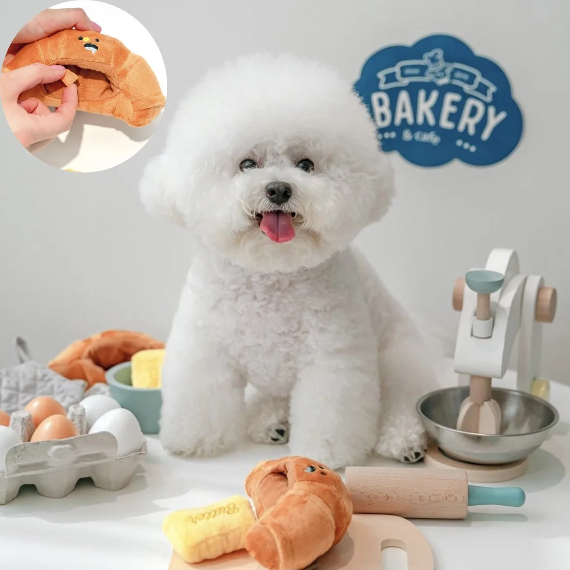 

New Ins Croissant Hidden Food Sniffing Toy Squeaky Dog Toy Interactive Plush Toy Dogs Chew Toys Croissants Toy Pet Toys