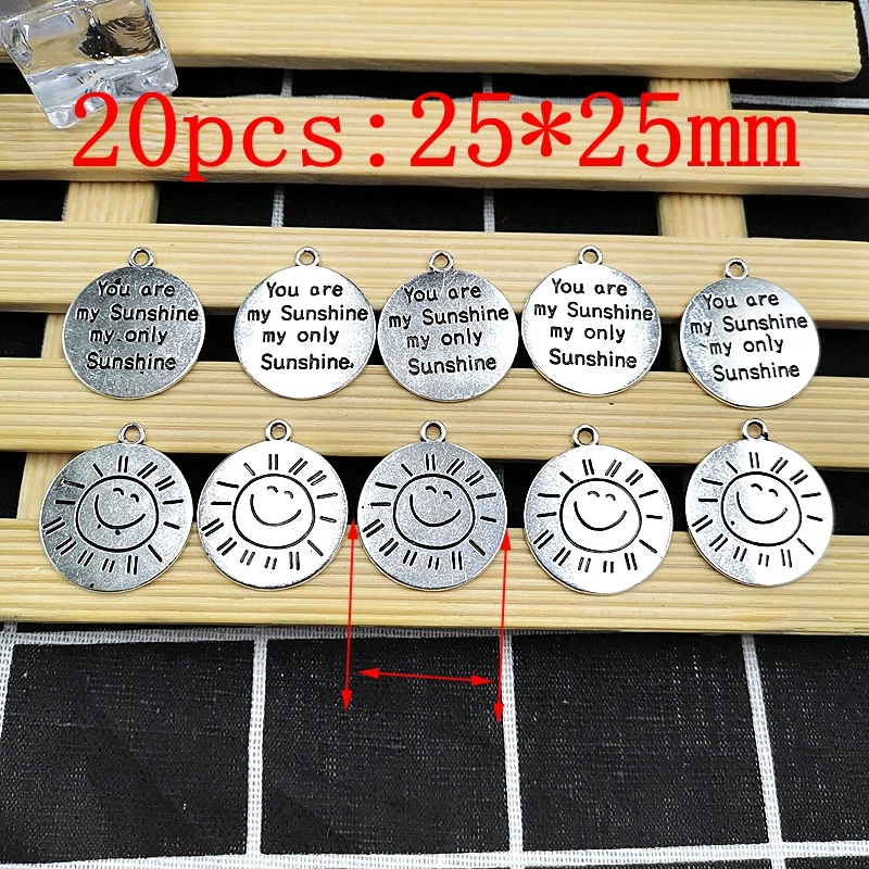 

20 штук/1 набор, ювелирное изделие, цепочка с подвеской в минималистическом текст солнце табличка модель металлические украшения брелок ожерелье кулон