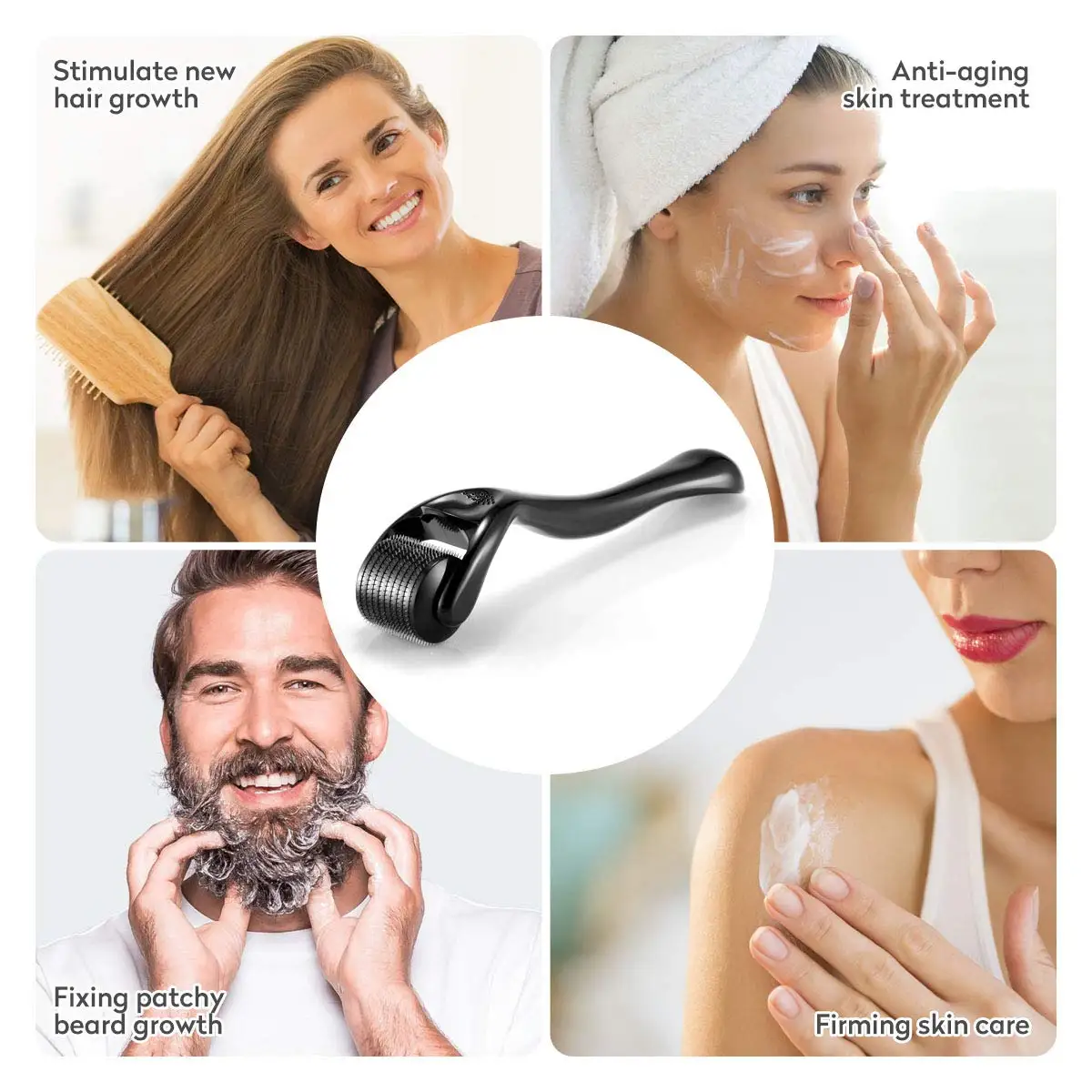Черные Иглы Для Роста Волос 540 Derma Roller Кожи Лица И Тела Бороды Микроиглы