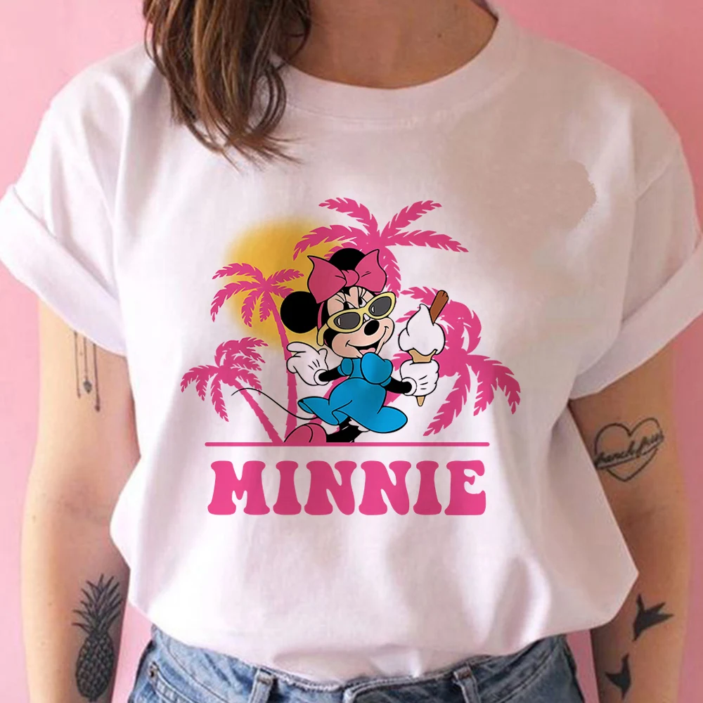 

Disney Minnie Sweet Style Summer Clothes Instagram Fashion Cute T Shirts for Girls Popular Hot Sale Women's T-shirt Oversized