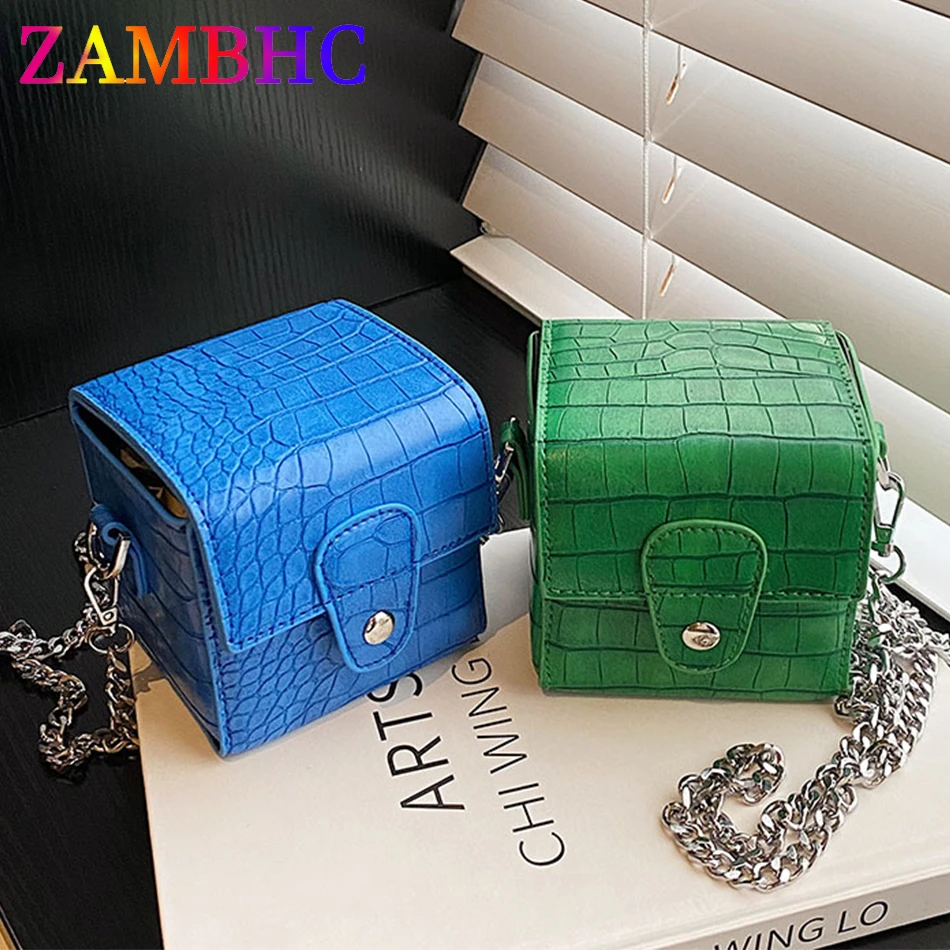 

Cute Female Mini Box Stone Pattern PU Leather Crossbody Bags for Women 2022 Purses and Handbags Luxury Phone Chain Shoulder Bag