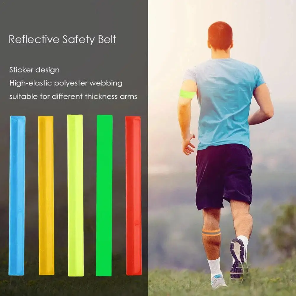 

1pcs Reflective Wristband Armband Slap Band Bracelets Leg Straps Safety Reflector For Sports Running Riding Safety Visibili T6F6