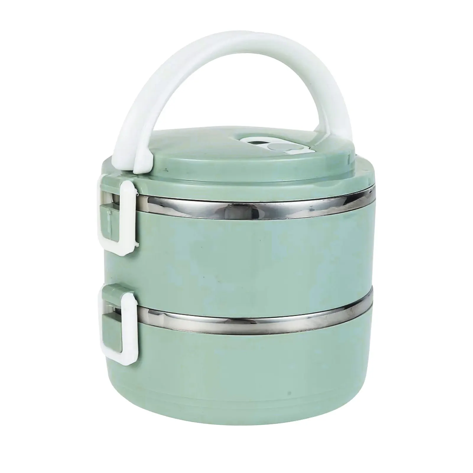 

Портативный Круглый двухслойный Ланч-бокс Bento для школы, пищевой контейнер из нержавеющей стали с термоизоляцией для детей, взрослых, офиса