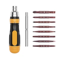19 in 1 multifunction ratchet screwdriver set with 8 double sided bits and non slip handle household portable diy repair tools