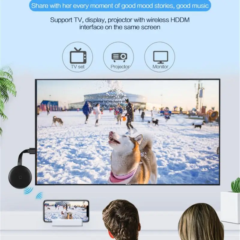 TV Stick 1080P G12 беспроводной приемник с дисплеем поддерживает YouTube Anycast HDMI-совместимый