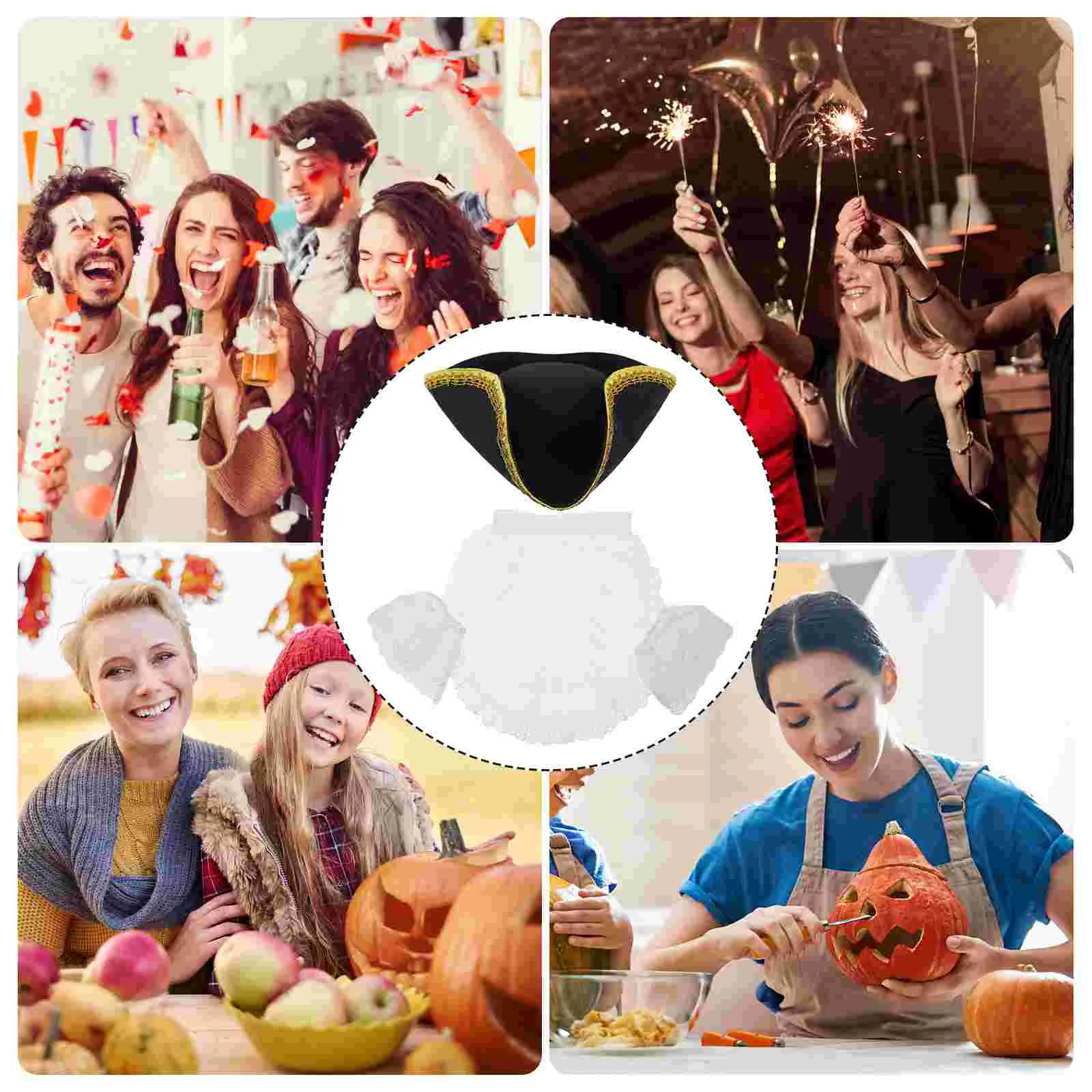 Набор нагрудников для вечеринки карнавальный аксессуар женская пиратская шляпа