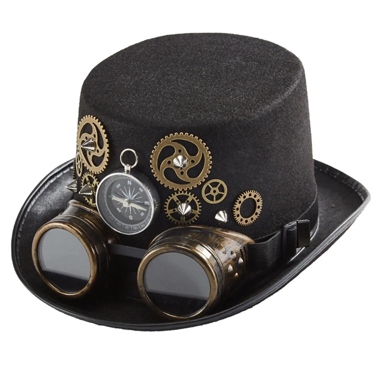 

Retro Style Steampunk Top Hat Cosplay with Goggles Halloween Gear
