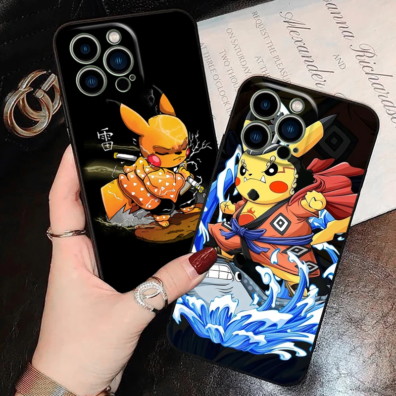 

Pokémon Pikachu Phone Case For Funda iPhone 11 13 Pro Max 12 Mini X XR XS SE 2020 5 6 6s 7 8 Plus Liquid Silicon Silicone Cover