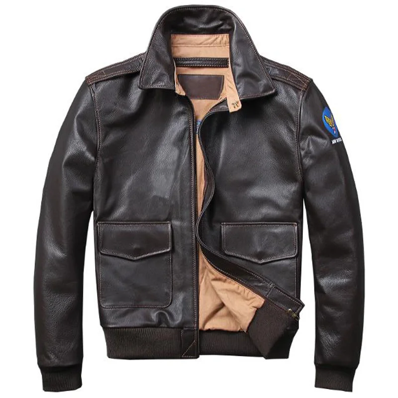 

Мужская летная куртка из натуральной кожи, в американском стиле