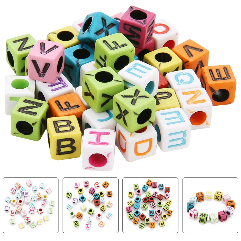 

200pcs Colorful Alphabet Beads DIY Jewelry Materials for Bracelet (0.5mm)