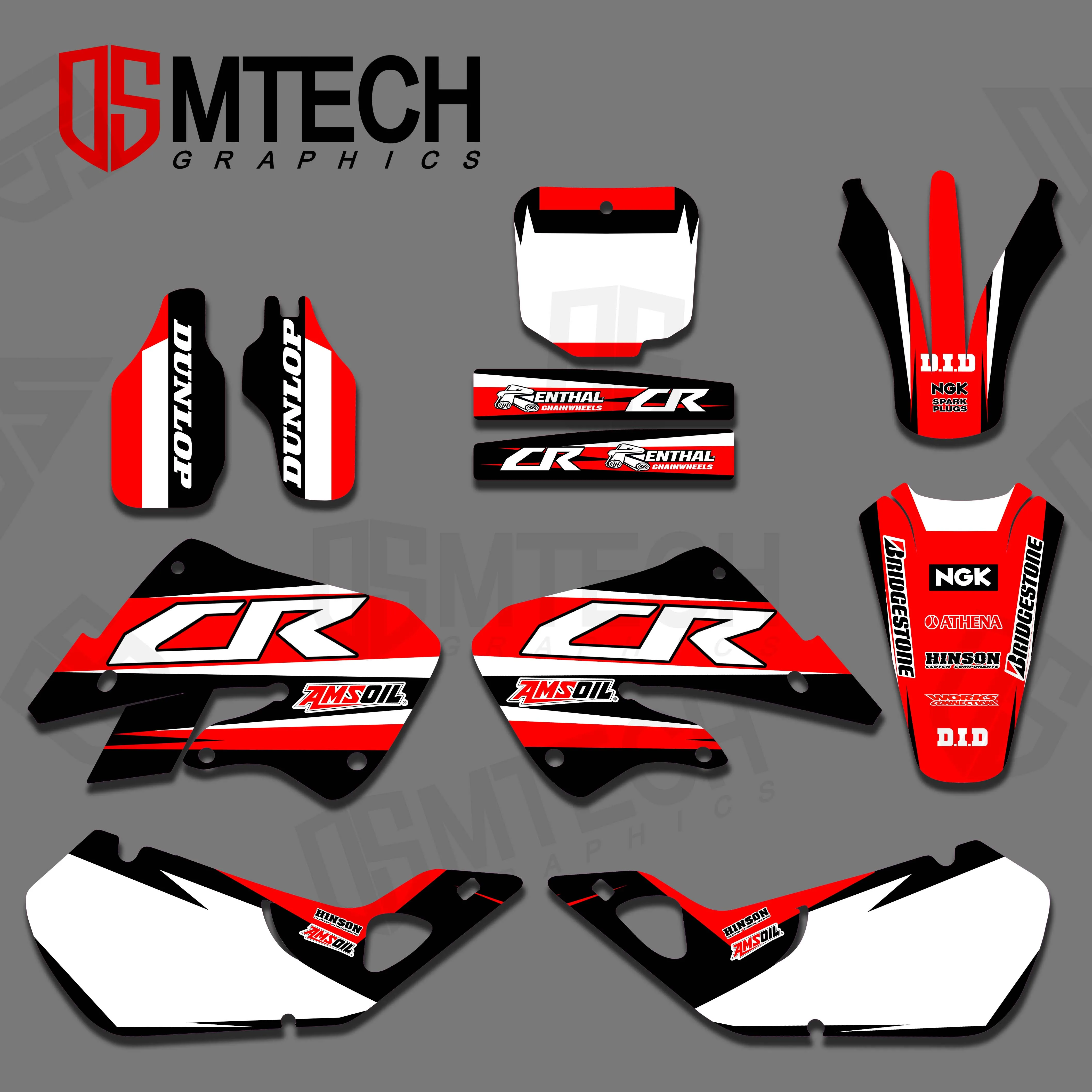 DSMTECH Nen Style Red &White TEAM DECALS GRAPHICS & BACKGROUNDS Stickers For Honda CR125 CR250 1997 1998 1999 CR 125 250