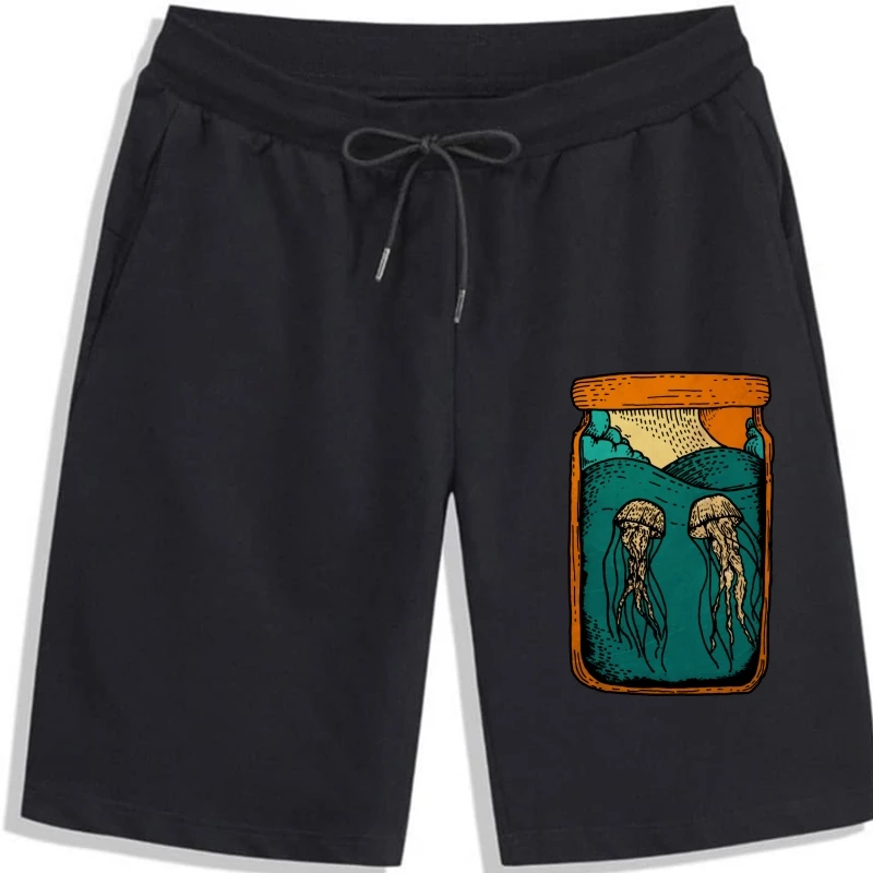 

Шорты one yona мужские из 100% хлопка, с Медузой в бутылке, дизайнерские Короткие штаны с рисунком старой рыбы, с круглым вырезом, с мультяшным принтом, черные