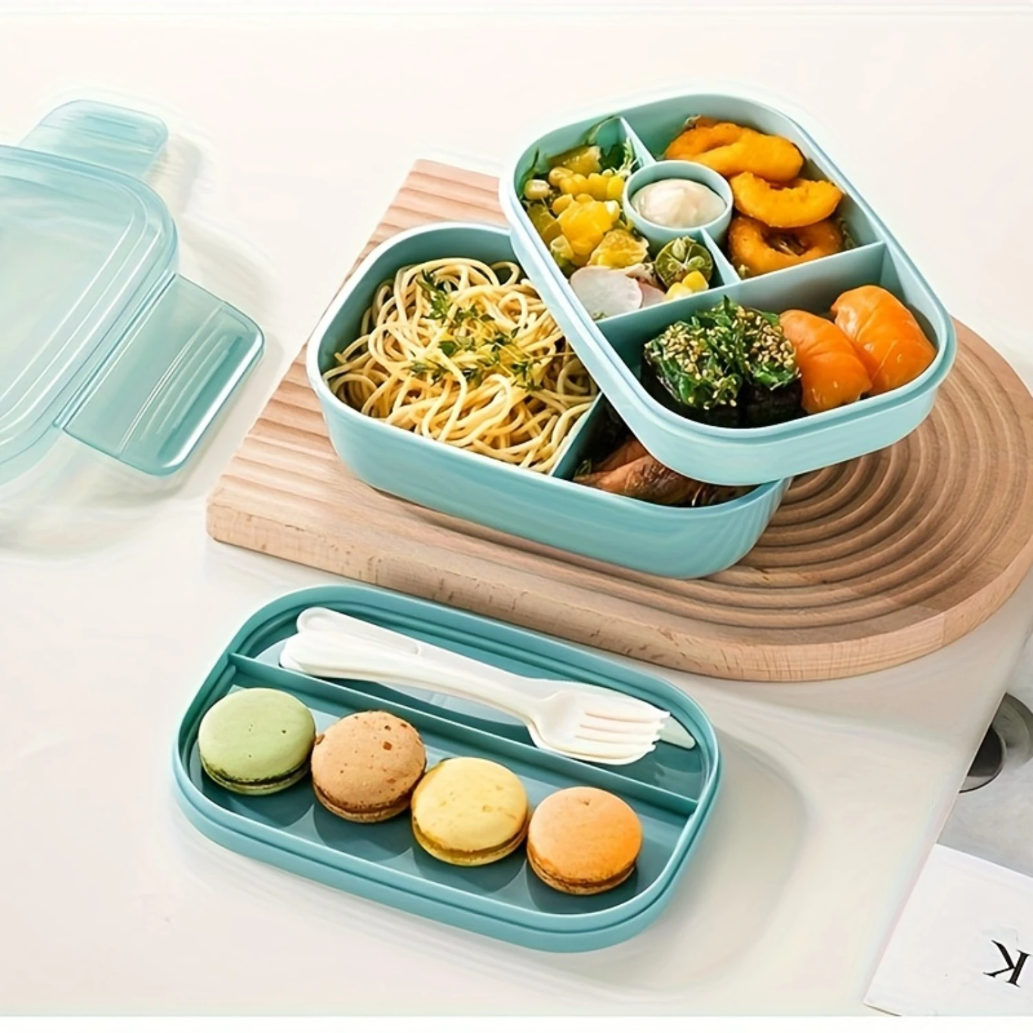 Портативный ланч-бокс 1 шт. 3 штабелируемые контейнеры для обеда Bento взрослых