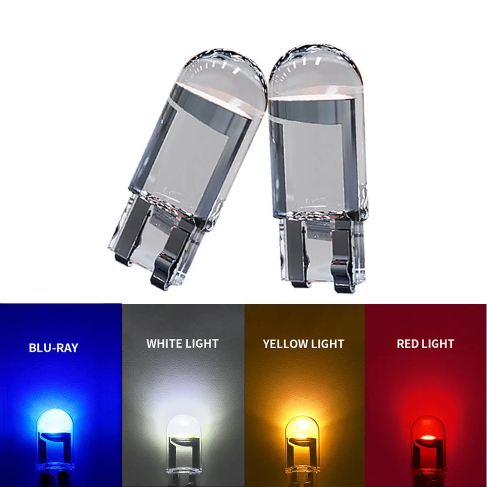 2X W5W 194 T10 стеклянный корпус Cob лампа для дома 6000K лампа для номерного знака с клиновидным цоколем лампа для освещения салона автомобиля 12 В постоянного тока