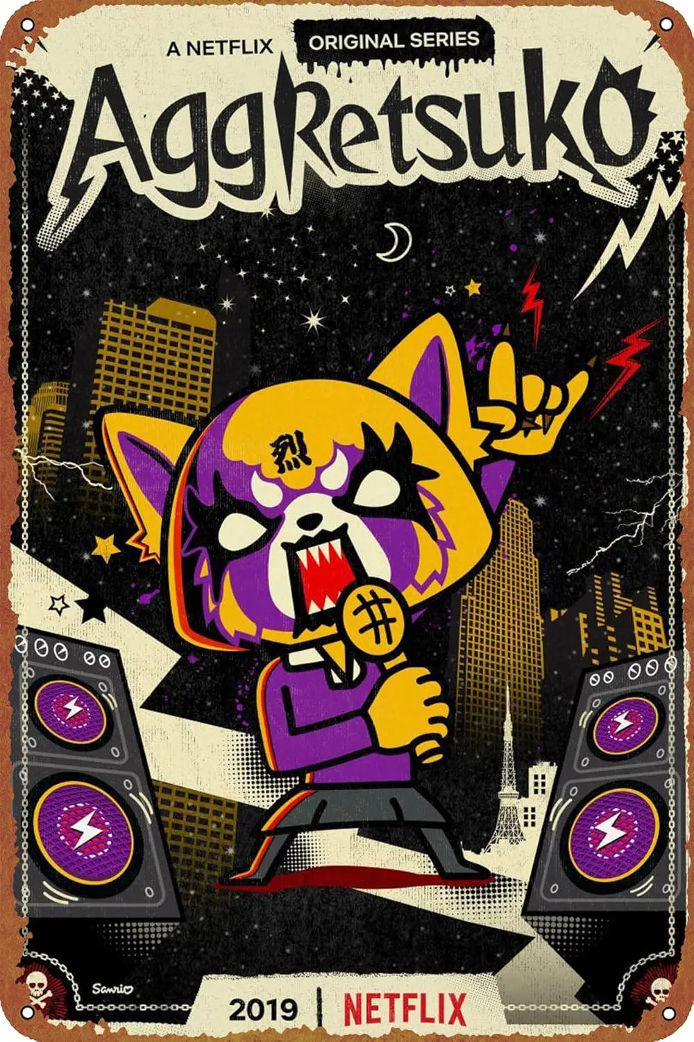 Aggretsuko (TV Series) постер фильма винтажный вид оловянный металлический знак украшение