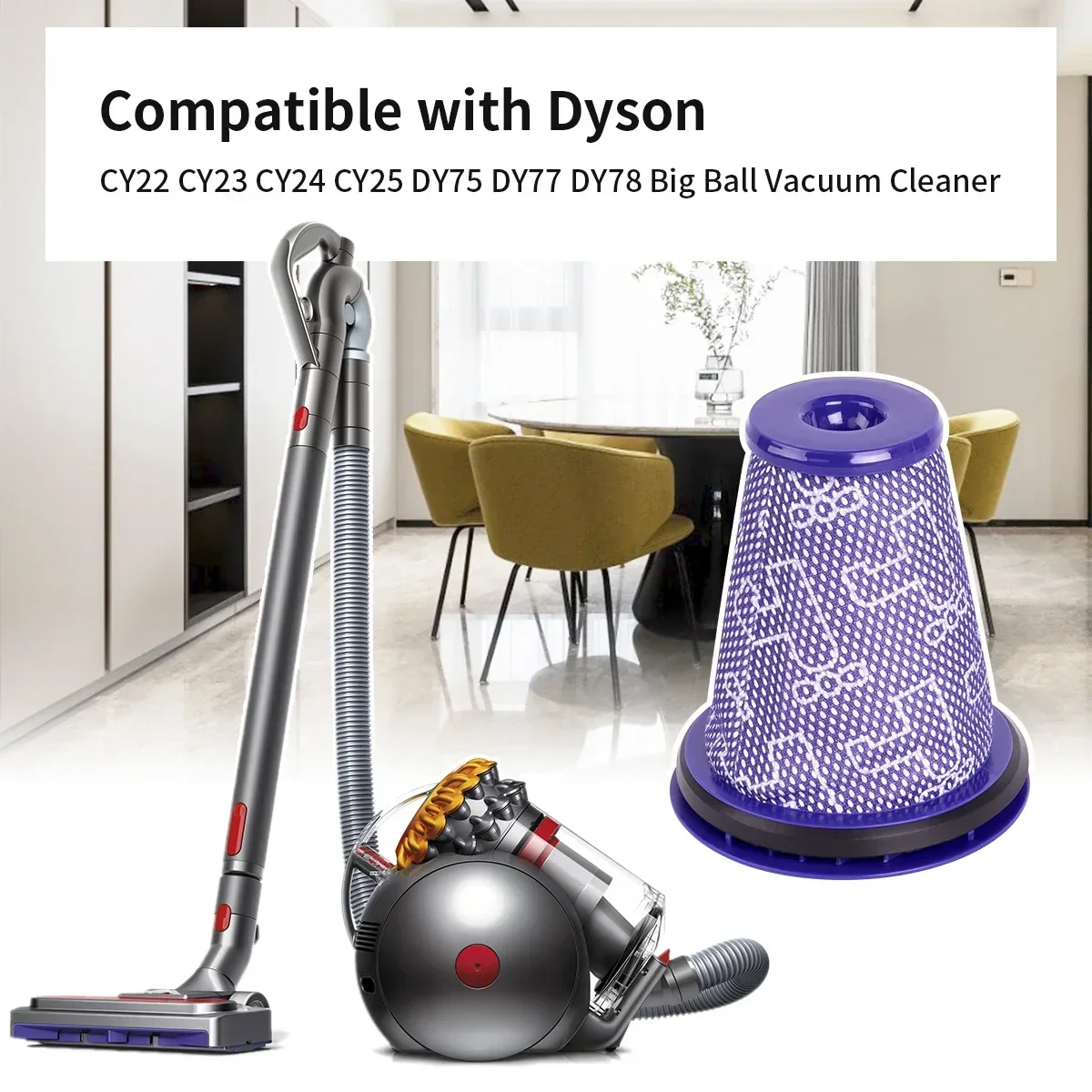 HEPA-фильтр для пылесоса Dyson Big Ball CY18 CY22 CY23 CY24 CY25 DY75 DY77 DY78 DC77 DC78