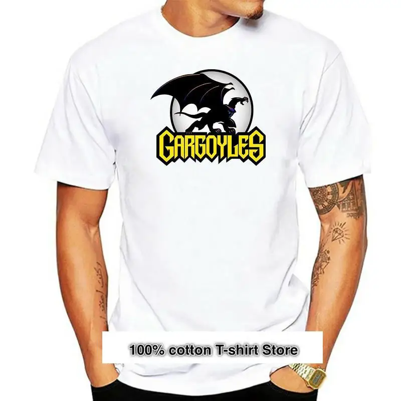 

Gargoyles-Camiseta clásica con Logo de dibujos animados para hombre y mujer, ropa de talla grande, gris (disponible)