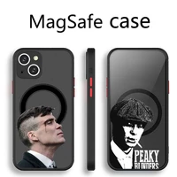 peaky blinders phone case transparent magsafe magnetic magnet for iphone 13 12 11 pro max mini wireless charging cover