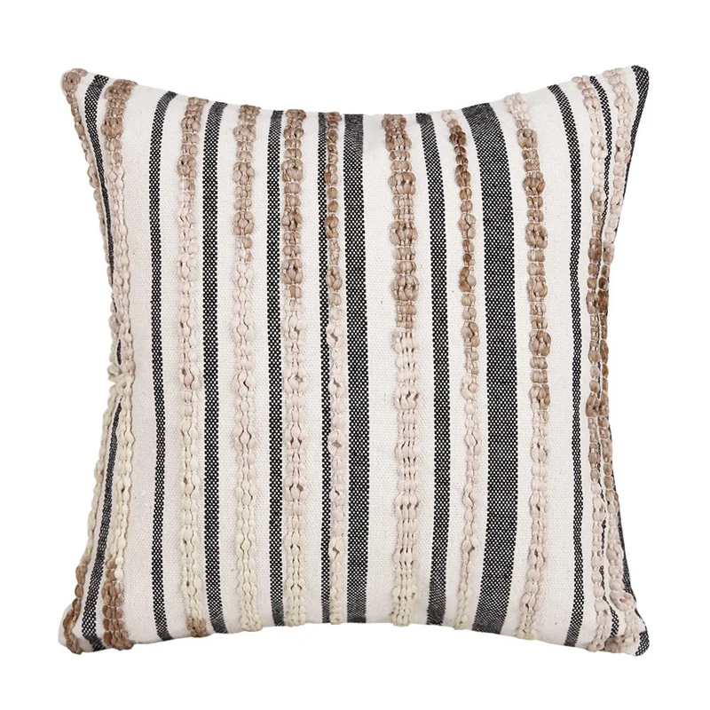 

Striped Woven Braids Boho Throw Pillow Covers For Couch Bed Sofa Modern Rustic Decor Accent Pillows Cover 18 X 18 Inch