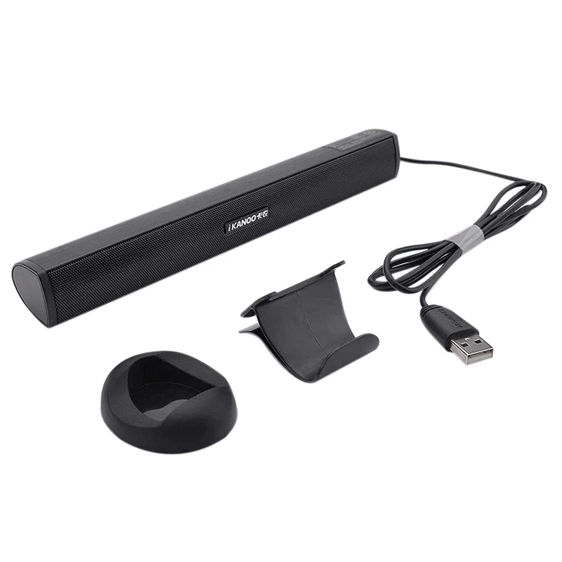 

IKANOO For Laptop Subwoofer Stereo Soundbar Compatible With Noteook PC TV Small And Portable Wired Mini Sound Bar-Black