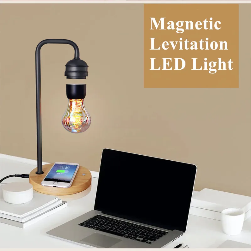 

Настольная Светодиодная лампа с магнитной левитацией, ночник с беспроводной зарядкой и балансом, Индукционная лампа для украшения дома, пл...