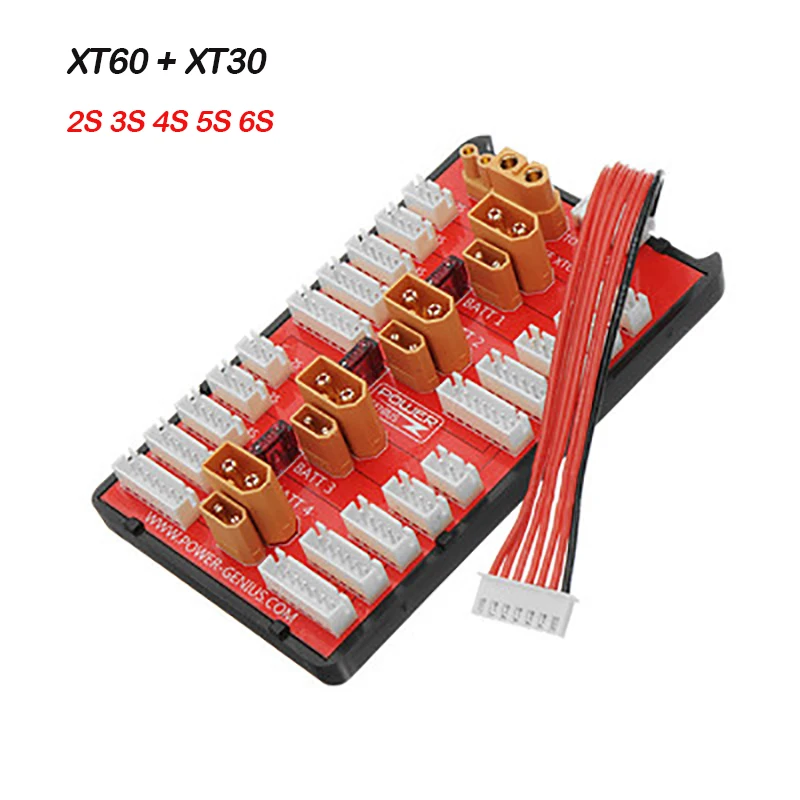 

2 IN 1 XT30 XT60 PG Parallel Charging Board Plug Supports 4 Pack 2-6S Lipo Battery for RC Models Spare Part DIY Tools