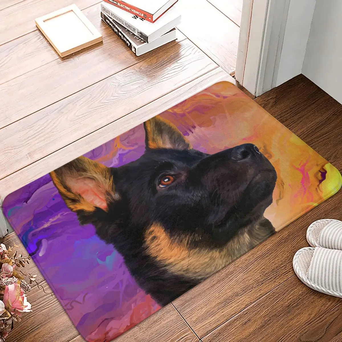 

German Shepherd Puppy Doormat Rug carpet Mat Footpad Bath mat Non-slip toilet Balcony Parlor durable Washable