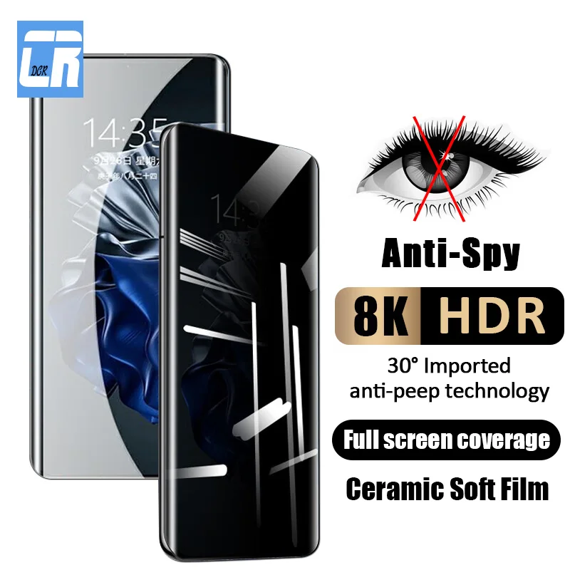 

3D Anti Spy Privacy Screen Protectors For Huawei P60 Art P50 P40 P30 Nova 8 9 10 11 Ultra Mate 50 40 30 Pro Ceramic Soft Film