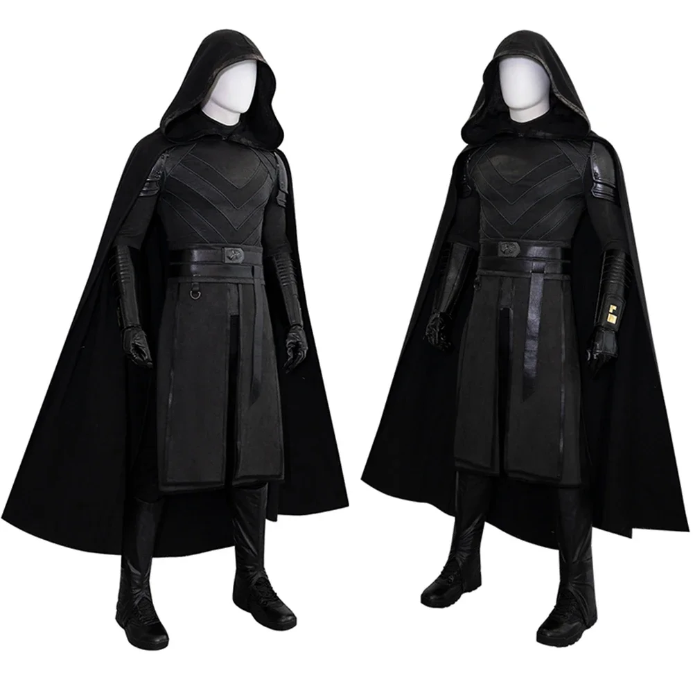 Baylan Skoll Costume SW Movie Ahsoka Jedi Black Outfit Full Set Halloween Cosplay Uniform Cloak Fantasy Outfits Hand Made