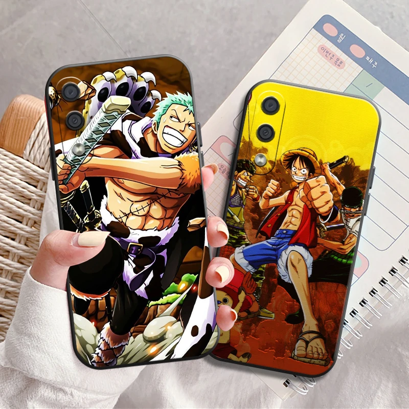 

One Piece Anime Phone Case For Samsung Galaxy A11 A20 A21S A52 4G 5G A71 4G 5G A72 Black Carcasa Coque Soft Liquid Silicon