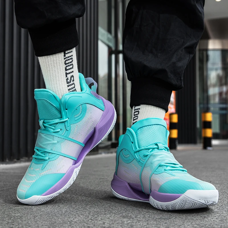 QQ-825 Mens Basketball Sneakers Non-Slip Gym Training Sports Shoes Female High Quality Tenis Masculino Basketball Shoes 36-45