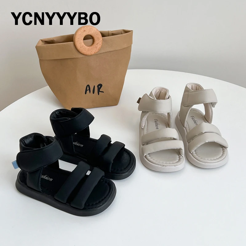 

Детские сандалии-гладиаторы, пляжные шлепанцы для маленьких девочек, спортивная обувь для начинающих ходить детей, модная обувь на плоской подошве, лето