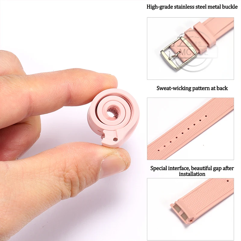 20mm Colorful Rubber Strap Suitable for Omega X Swatch Speedmaster Moonswatch Mission to the Moon Men Women Waterproof Watchband