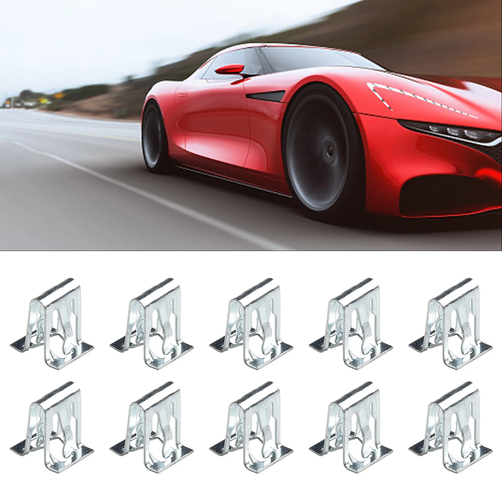 

10Pcs Metal Retainer Clip Universal Car Dashboards DVD CD Panel Plate Fixed Clip Interior Dashboard Snap-Ons