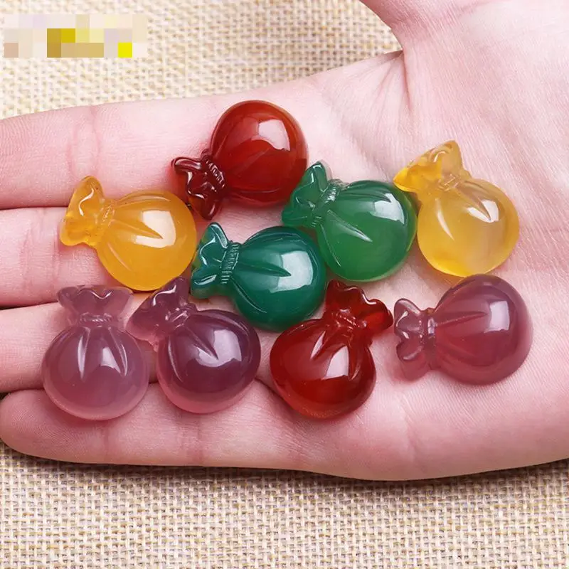 

Natural Colorful Chalcedony Jades Money Bag Beads For Jewelry Making Diy Bracelet Necklace Lucky Bags Charms Pendant Accessories