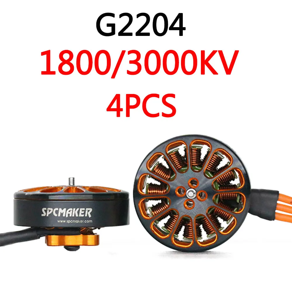 4PCS SPCMAKER Galloping G2204 1800KV 3000KV 3-4S Lipo 5inch Brushless Motor GEMFAN 5125 HQ T5X2X3 Light Weight RC Ducted Drones