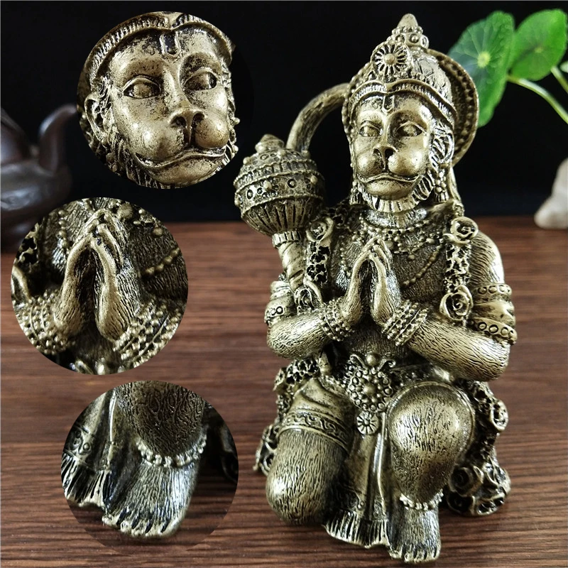 

Hindu Monkey God Bronze Hanuman Statue Sculpture Big Resin Ornaments Buddha Statues Figurine Home Decoration Lucky Gifts