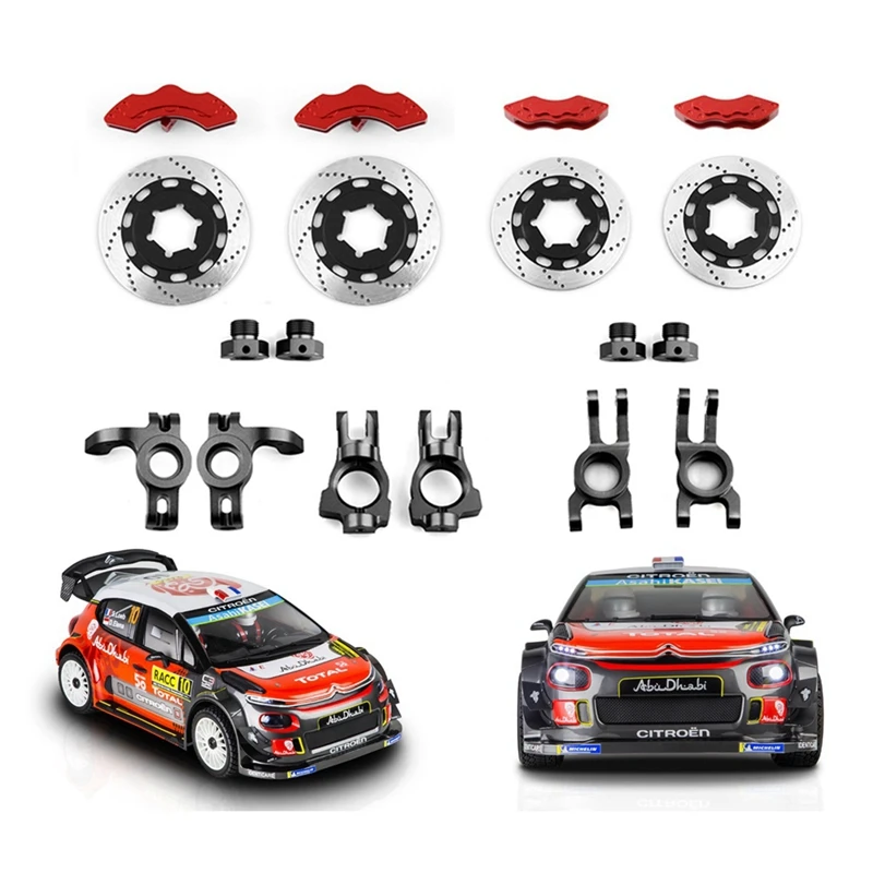 Металлический рулевой блок C-Hub Carrier Rear Hub Тормозной диск для масштаба 1/7 KM Citron C3 Rally