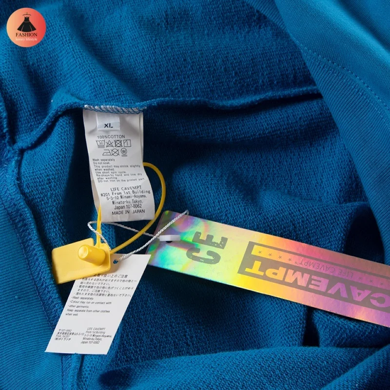 Модная синяя CAVEMPT новинка 1:1 осенне-зимняя оверсайз-футболка с принтом для мужчин