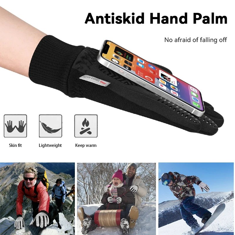 Queshark-20 мужские зимние теплые терморучатки Handschuhe с сенсорным экраном
