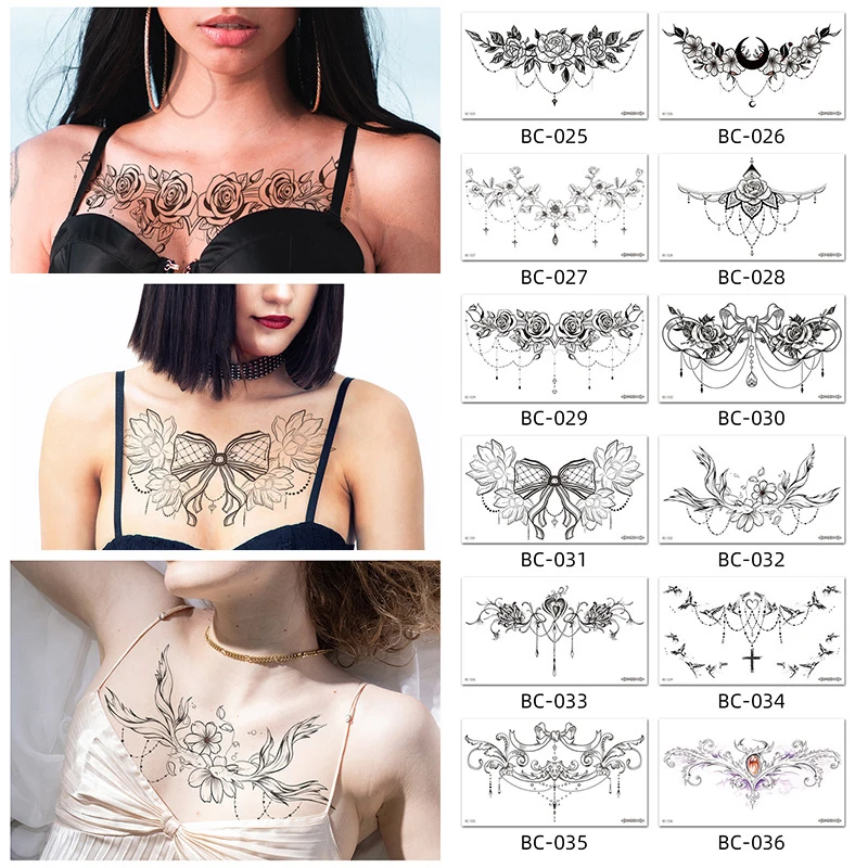 

Flower Tattoo Stickers Temporary Tattoo Stickers Waterproof Tattoo Sticker Body Accessories Sternum Body Arm Leg Face Decor New