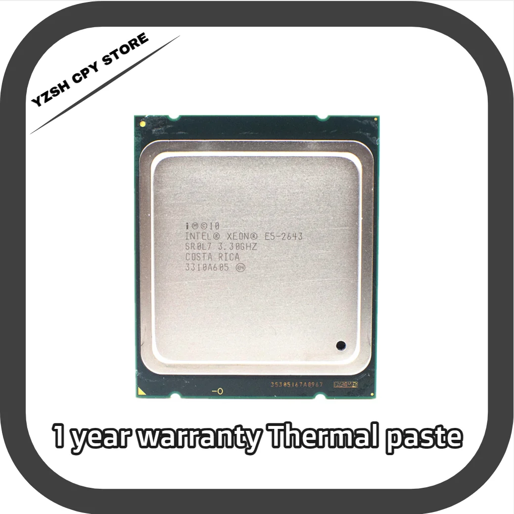 

Intel Xeon E5 2643 SR0L7 3.30Ghz CPU LGA 2011 Quad Core Processor