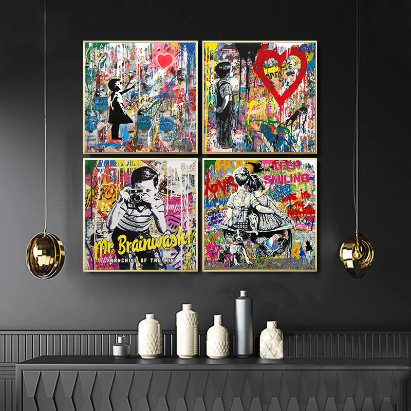 

Бэнкси Художественная Картина на холсте постеры и принты Follow Your Dream современные уличные граффити художественные настенные картины для гост...